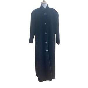 GEIGER Collections Black Long Wool Coat Made in Austria - EU size 36